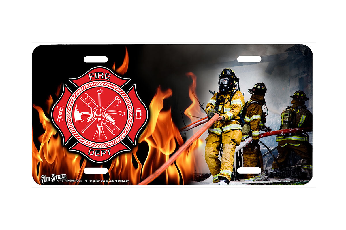 Airstrike Firefighter License Plate   265P Firefighter 