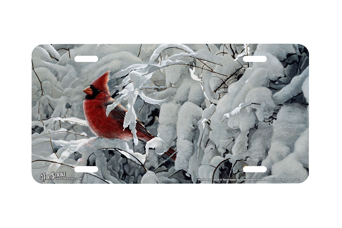 "Winter Red" - Decorative License Plate