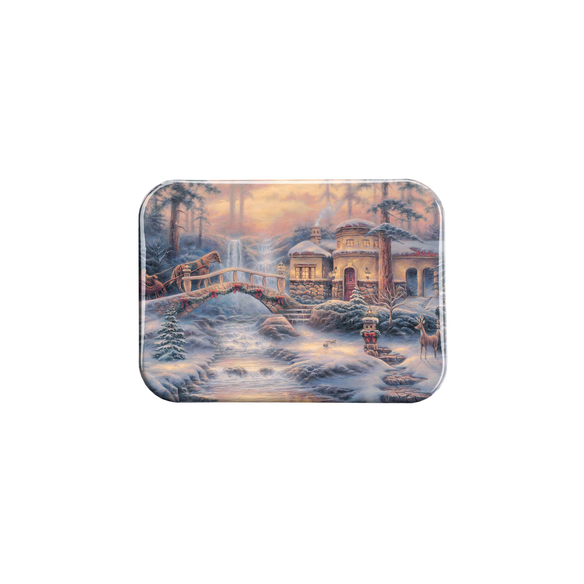 "Winter At Sierra River Falls" - 2.5" X 3.5" Rectangle Fridge Magnets