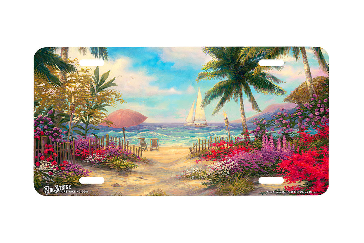 "Sea Breeze Path" - Decorative License Plate