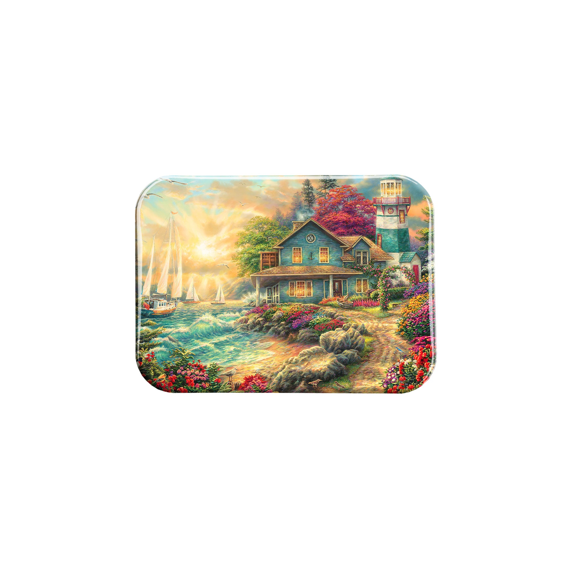 "Sunrise By The Sea" - 2.5" X 3.5" Rectangle Fridge Magnets