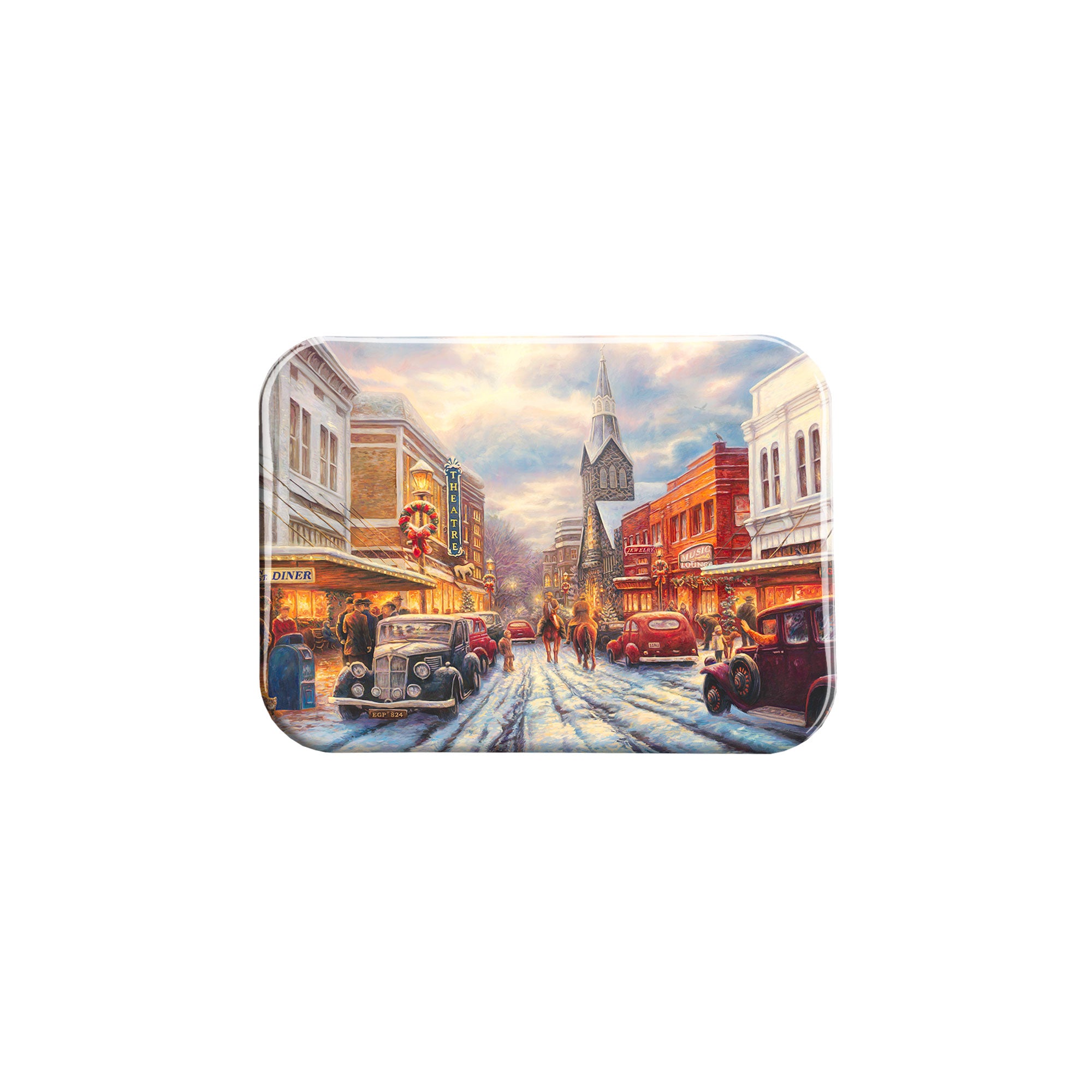 "The Warmth Of Small Town Living" - 2.5" X 3.5" Rectangle Fridge Magnets