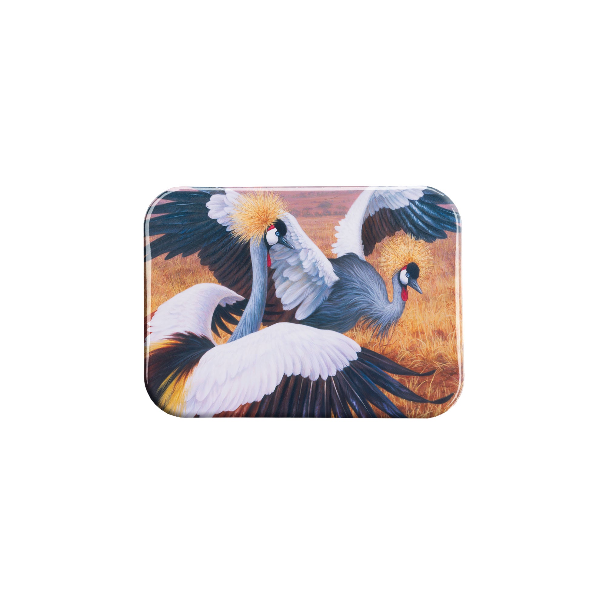 "Crowned Cranes" - 2.5" X 3.5" Rectangle Fridge Magnets