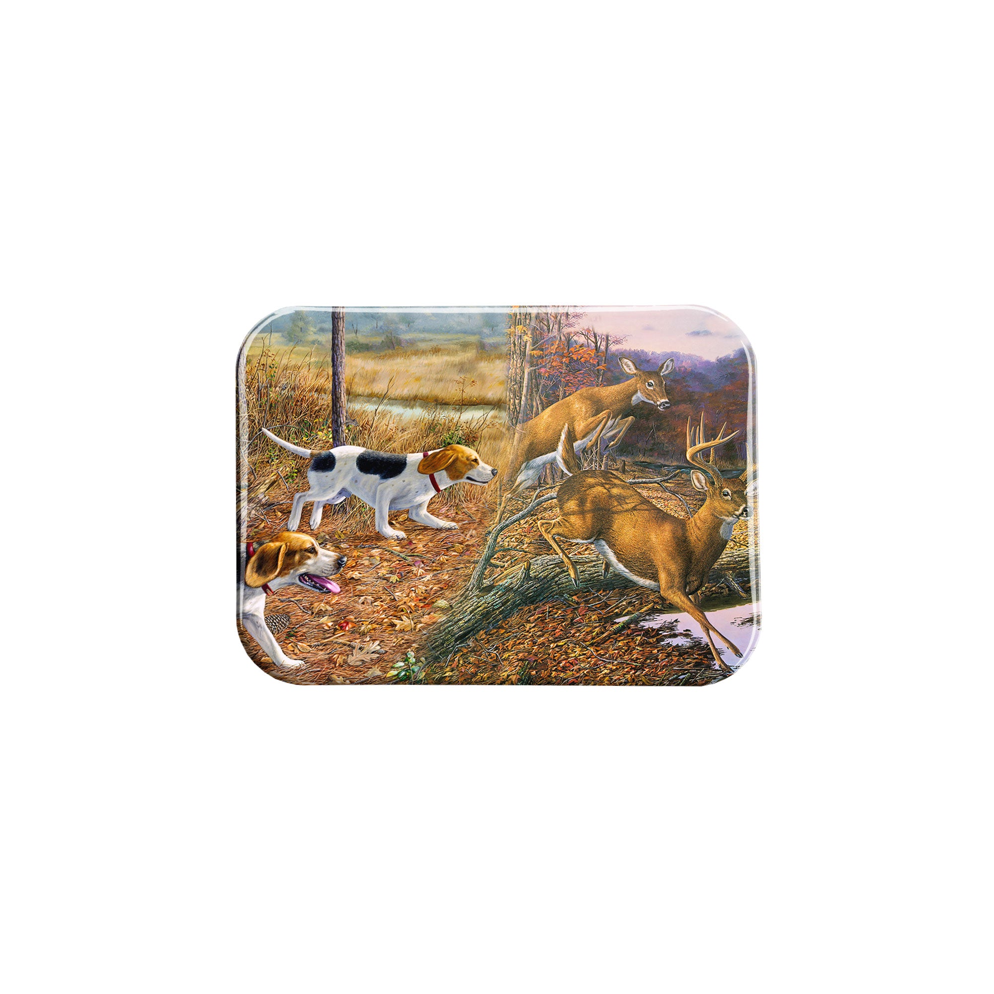 "Beagles and Deer" - 2.5" X 3.5" Rectangle Fridge Magnets