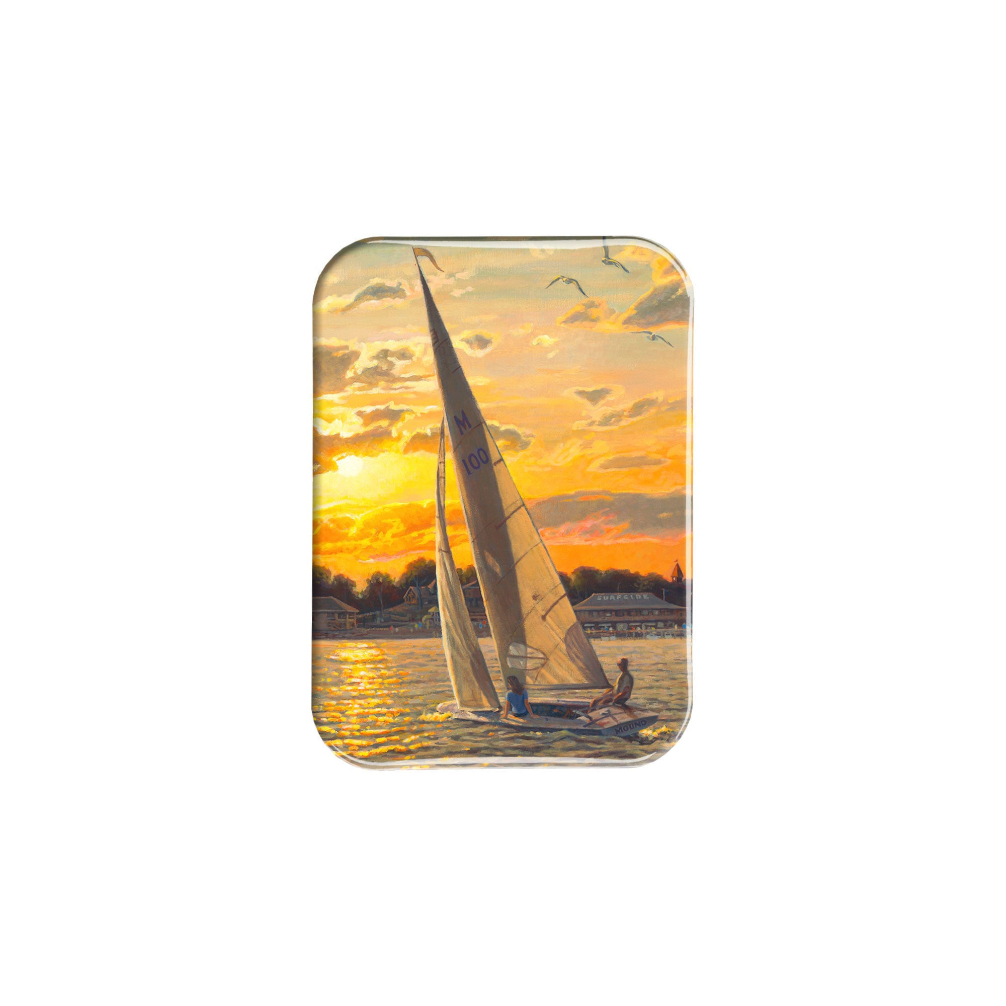 "Sailing at Sunset" - 2.5" X 3.5" Rectangle Fridge Magnets