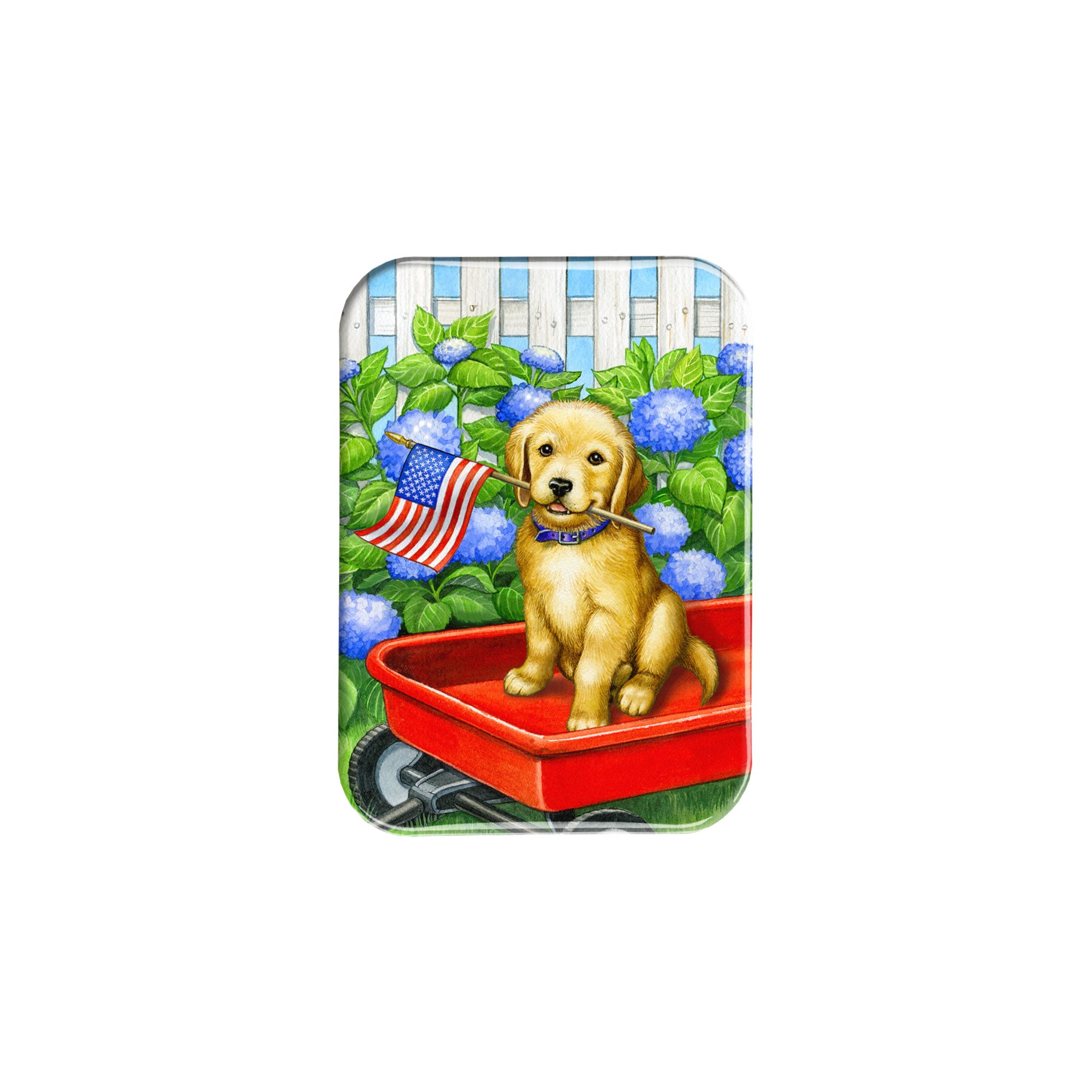 "Patriotic Pup" - 2.5" X 3.5" Rectangle Fridge Magnets