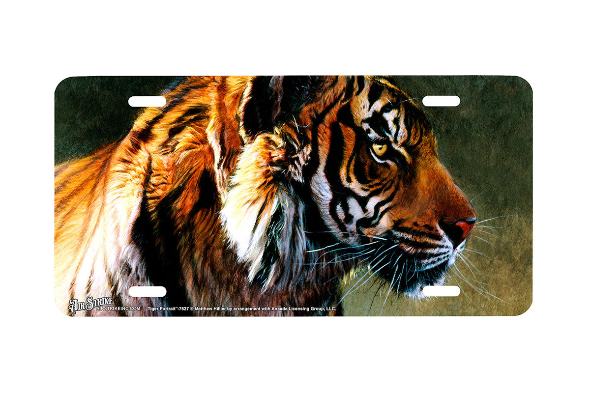 "Tiger Portrait" - Decorative License Plate