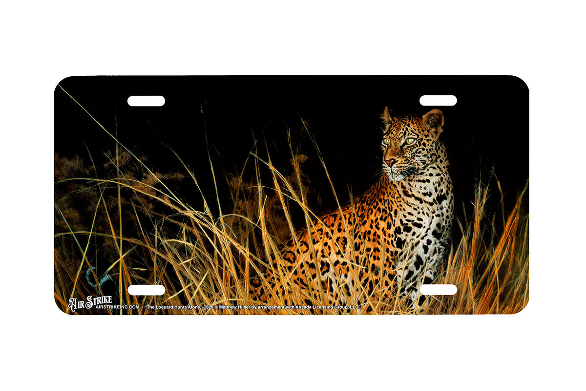 "The Leopard Hunts Alone" - Decorative License Plate