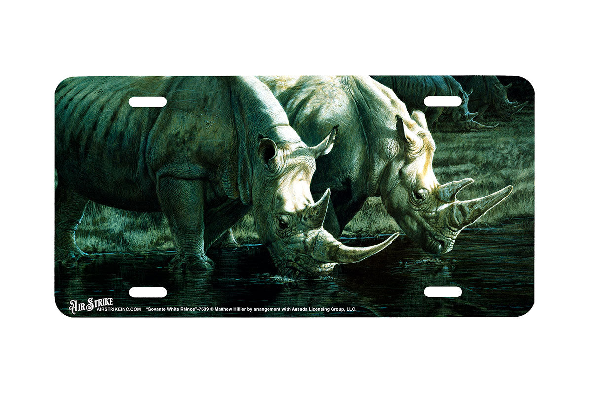 "Govante White Rhinos" - Decorative License Plate