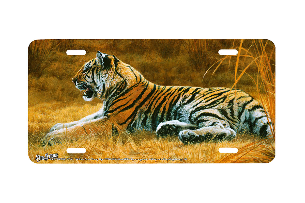 "Golden Dawn Young Tiger" - Decorative License Plate