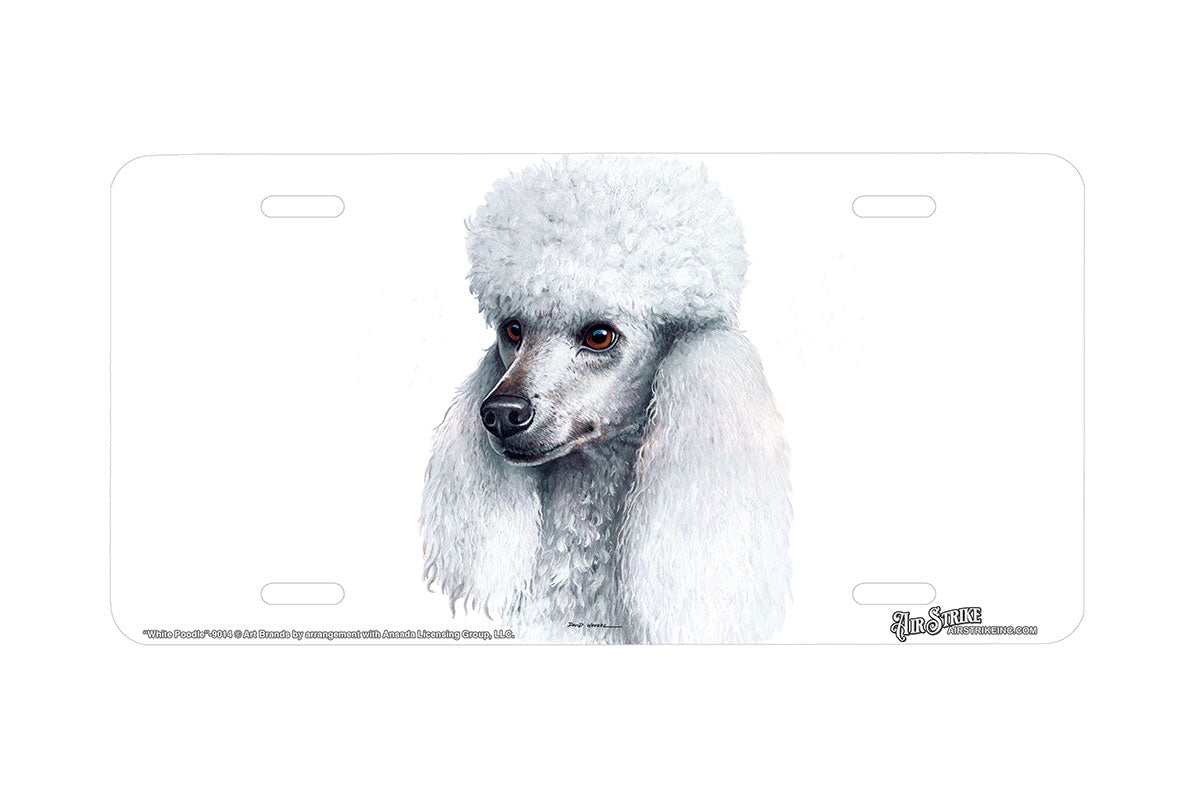 "White Poodle" - Decorative License Plate