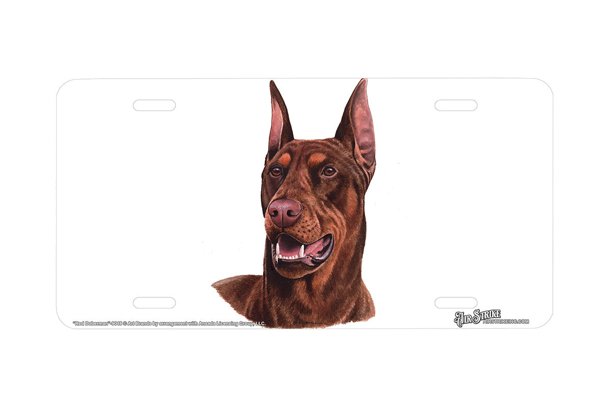 "Red Doberman" - Decorative License Plate