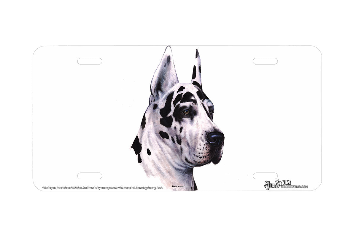 "Harlequin Great Dane" - Decorative License Plate