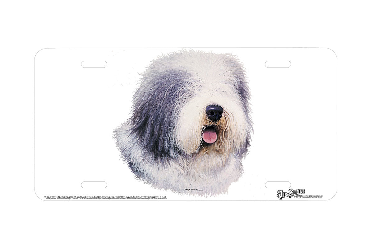 "English Sheepdog" - Decorative License Plate