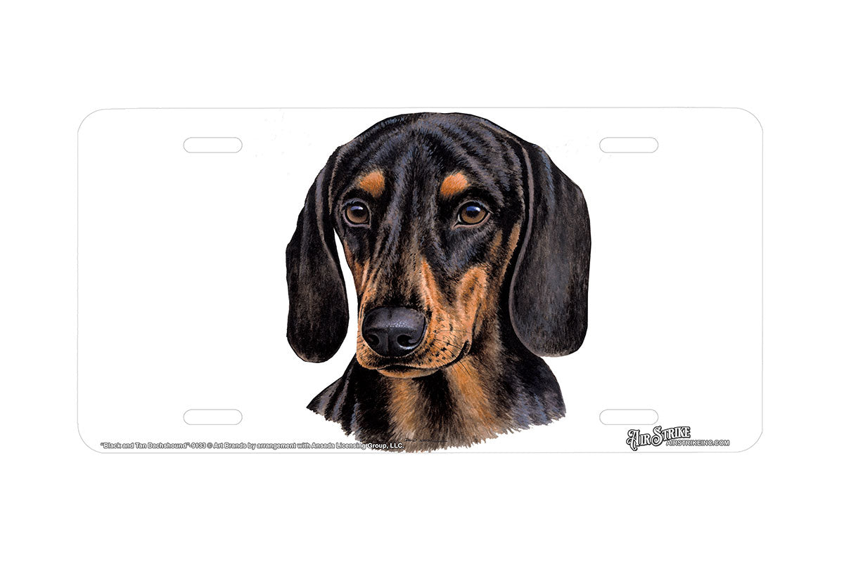 "Black and Tan Dachshund" - Decorative License Plate