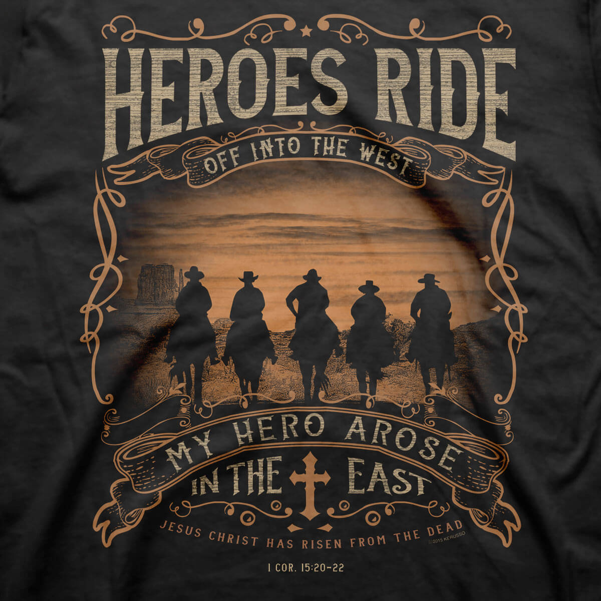 Kerusso Mens T-Shirt Heroes Ride