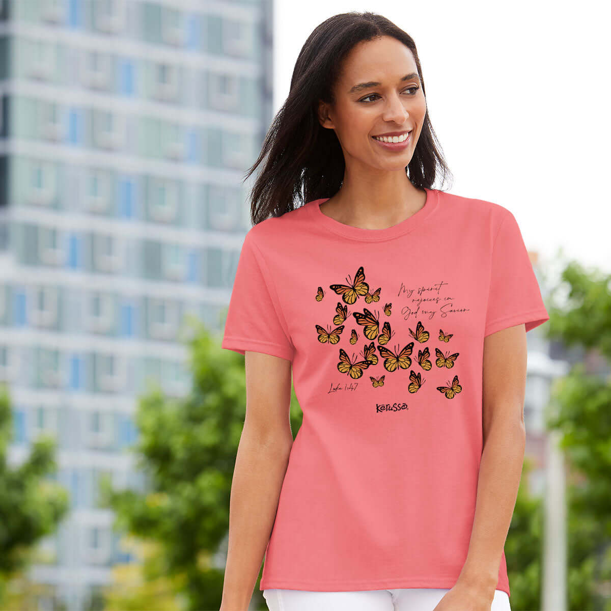 Kerusso Womens T-Shirt Butterfly