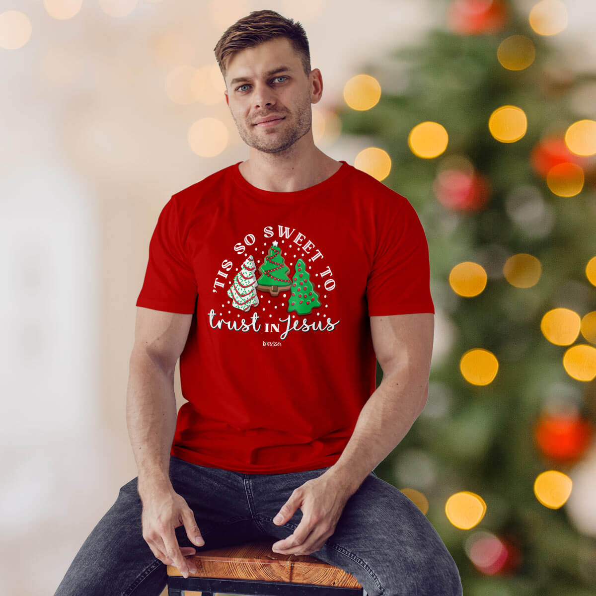 Kerusso Christmas T-Shirt Tis So Sweet To Trust In Jesus