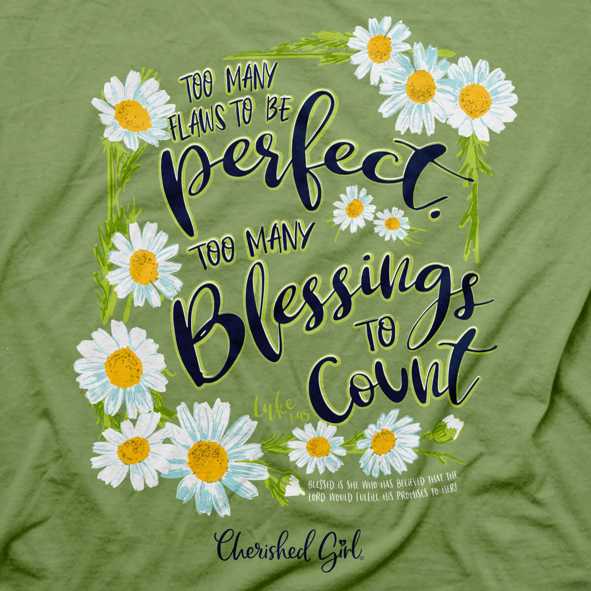 Cherished Girl Womens T-Shirt Many Blessings