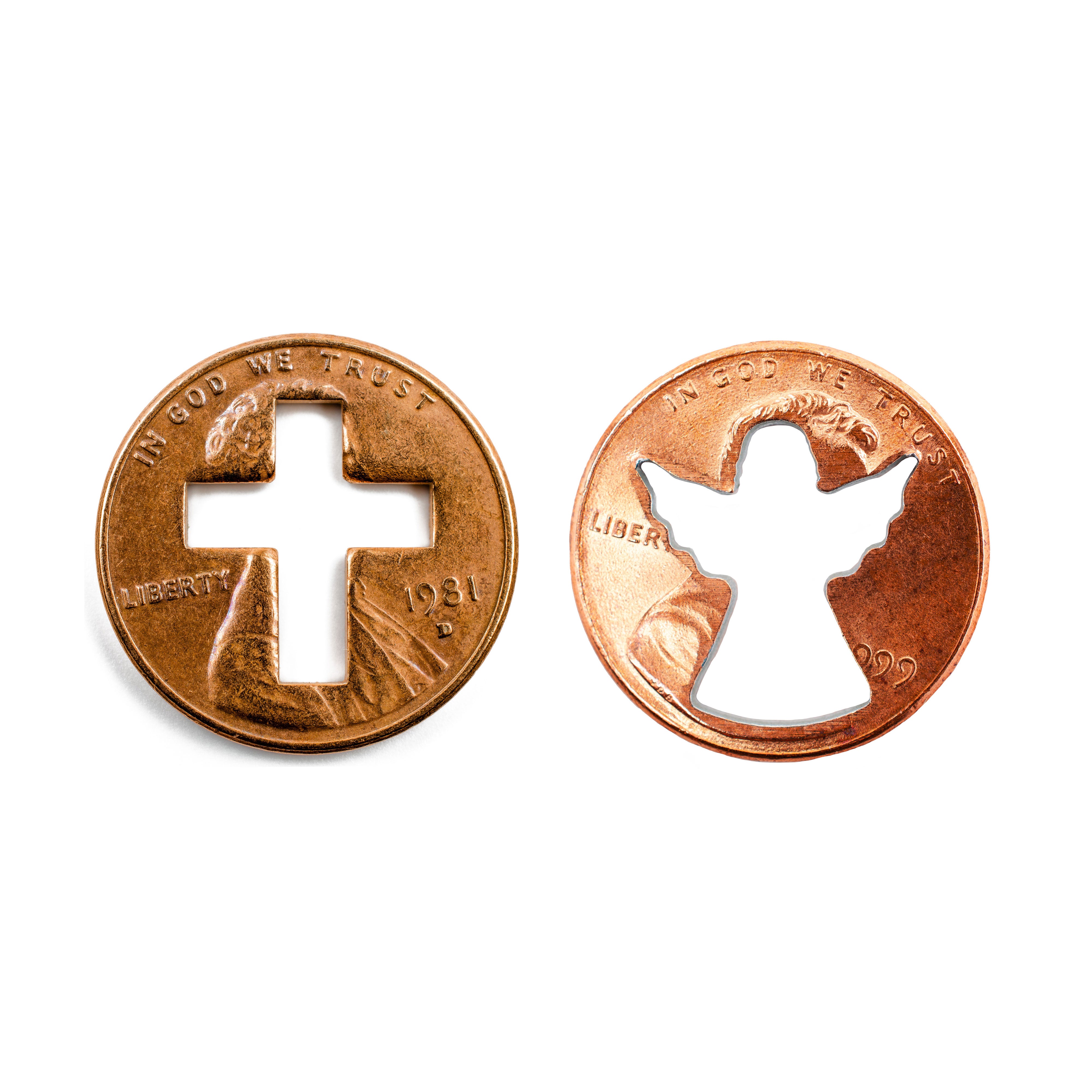 Cross and Angel Pennies from Heaven Duo