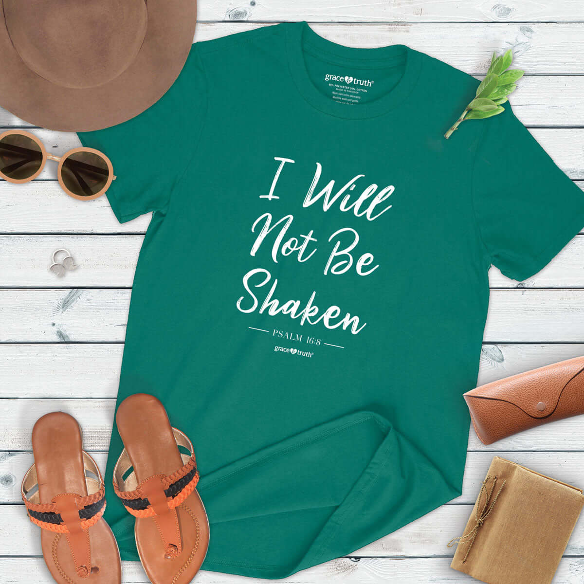 grace & truth Womens T-Shirt I Will Not Be Shaken