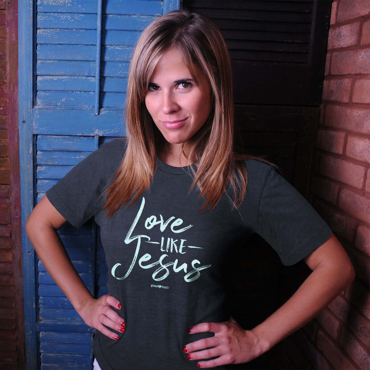 grace & truth Womens T-Shirt Love Like Jesus Crew