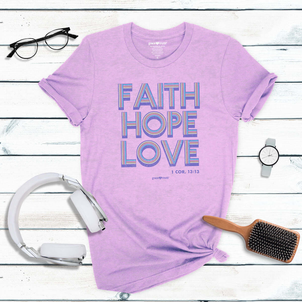 grace & truth Womens T-Shirt Faith Hope And Love