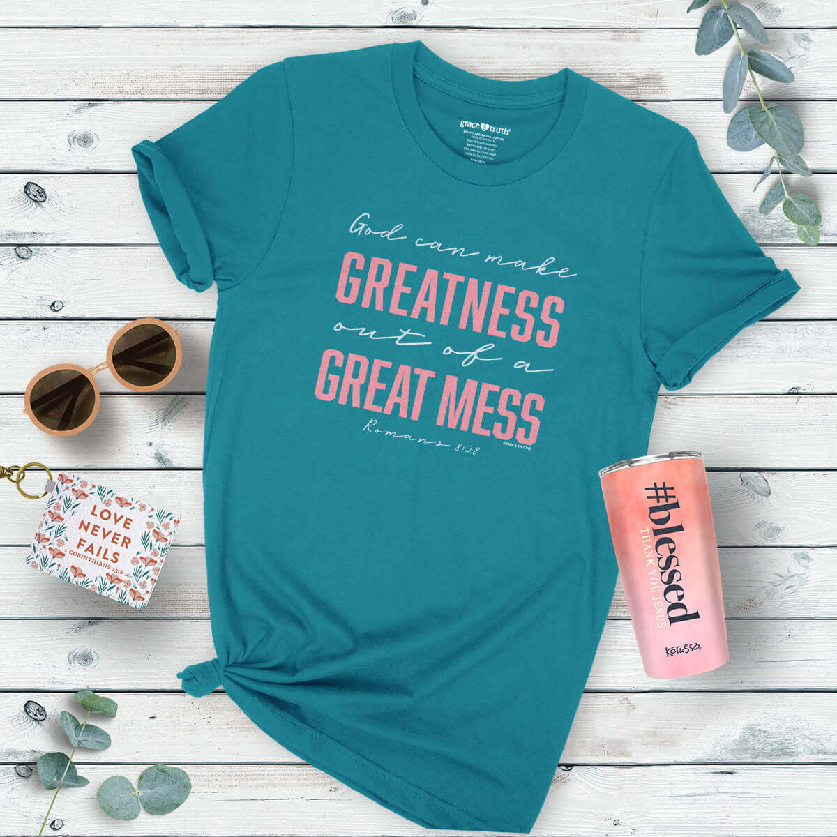 grace & truth Womens T-Shirt Greatness Romans 8:28