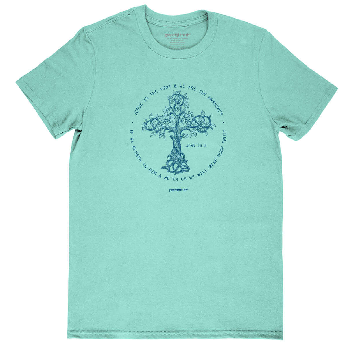 grace & truth Womens T-Shirt Cross John 15:5