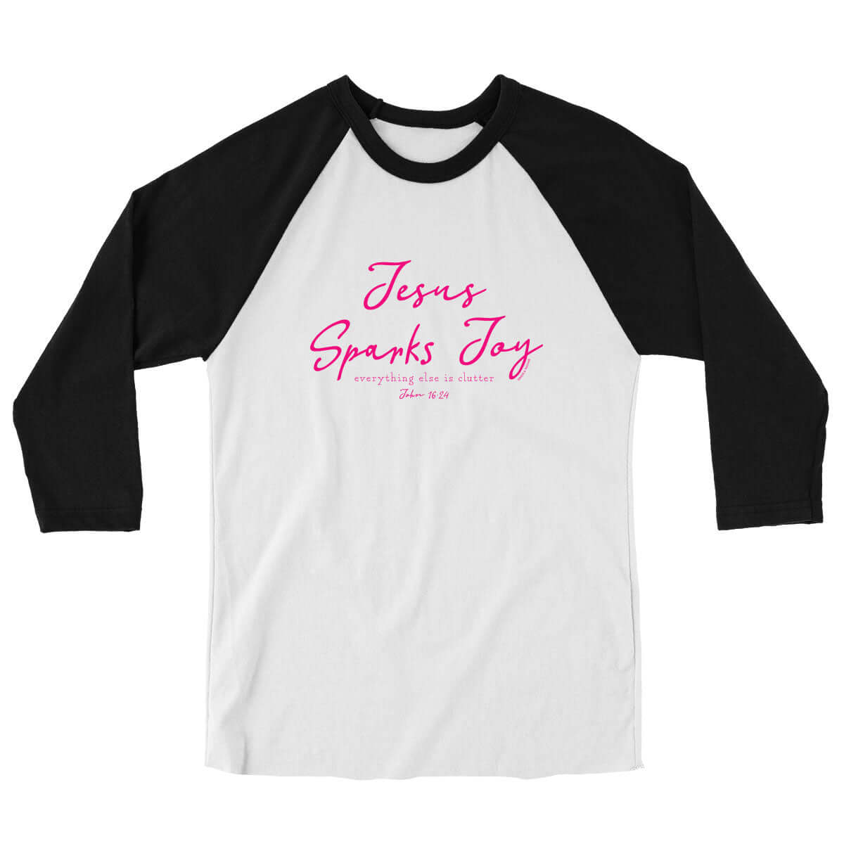 grace & truth Womens Raglan T-Shirt Jesus Sparks Joy John 16:24