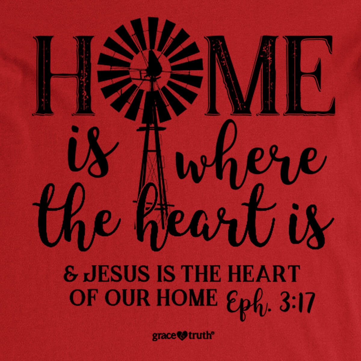 grace & truth Womens V-Neck T-Shirt Home Is Where The Heart Is