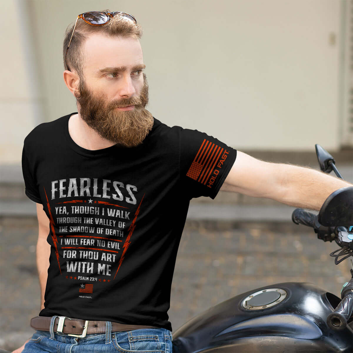 HOLD FAST Mens T-Shirt Fearless Psalm 23:4