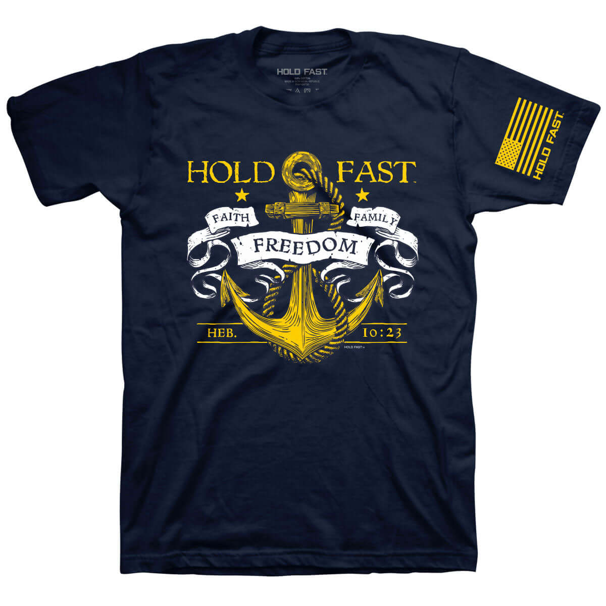 HOLD FAST Mens T-Shirt Anchored to God Hebrews 10:23