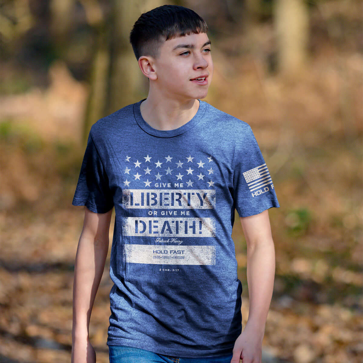 HOLD FAST Mens T-Shirt Give Me Liberty Or Give Me Death