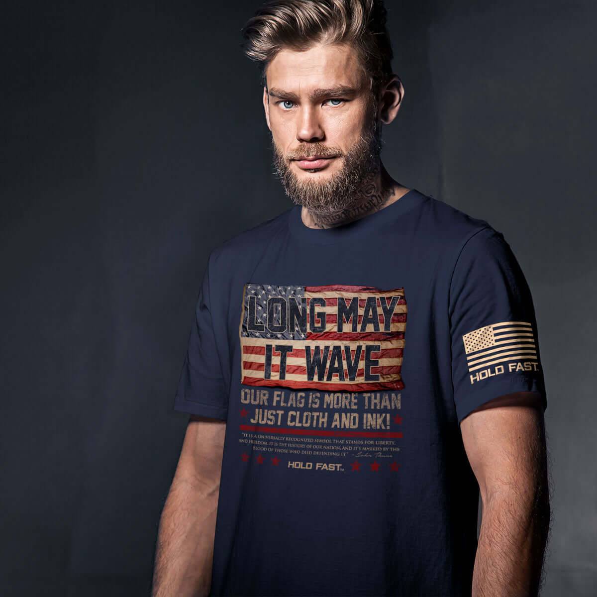 HOLD FAST American Flag Shirt for Men