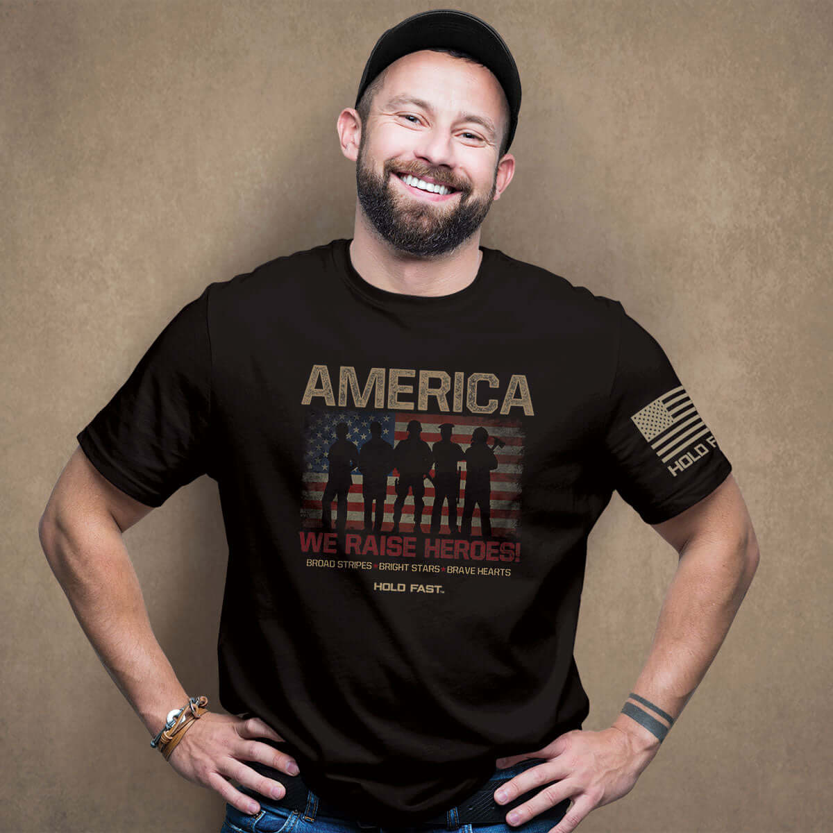 HOLD FAST Mens T-Shirt American Heroes