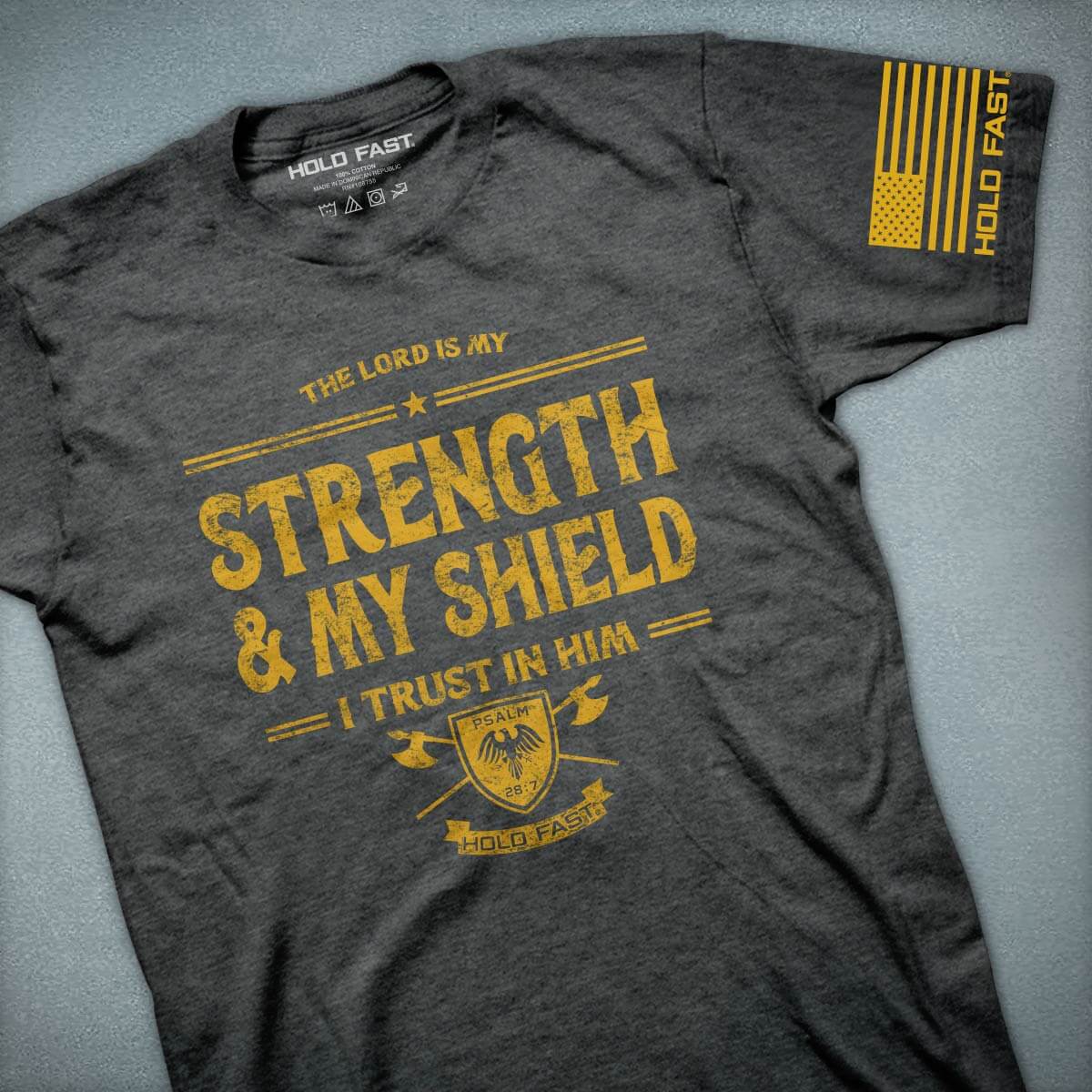 HOLD FAST Mens T-Shirt Strength & Shield