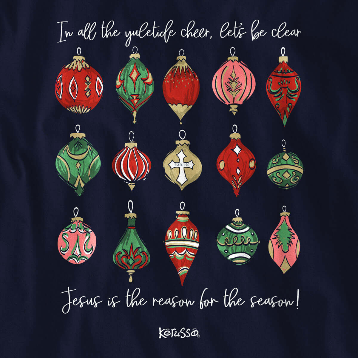 Kerusso Christmas Long Sleeve T-Shirt Ornaments