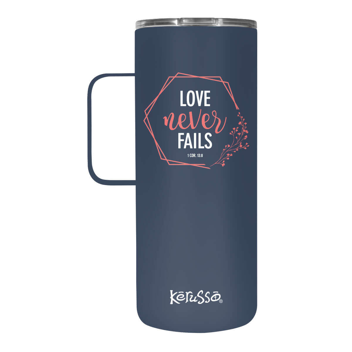 Kerusso Love Never Fails Hexagon 22 oz Stainless Steel Mug