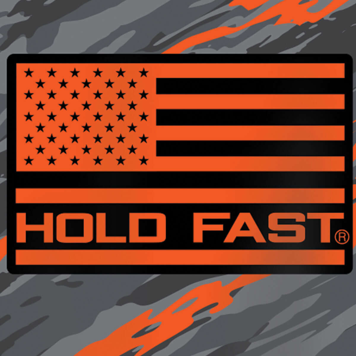 HOLD FAST 30 oz Stainless Steel Tumbler Orange Stripe Camo