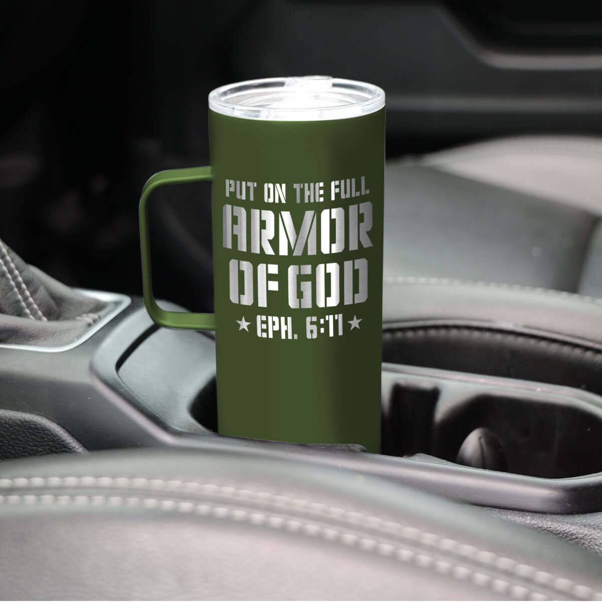 Kerusso 22 oz Stainless Steel Mug With Handle Armor Of God