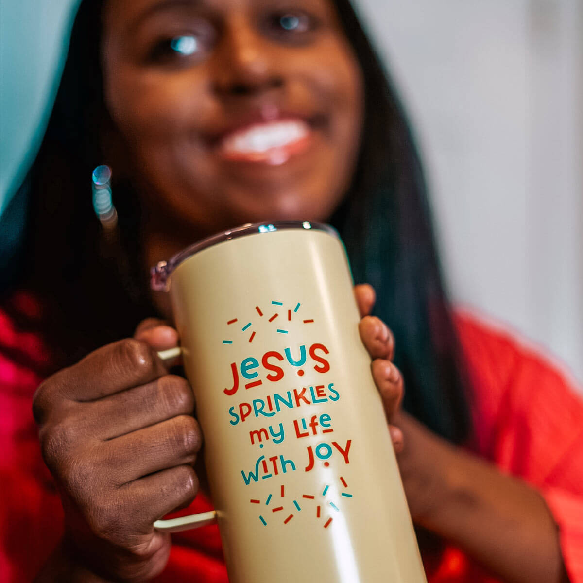 Kerusso 22 oz Stainless Steel Mug With Handle Jesus Sprinkles