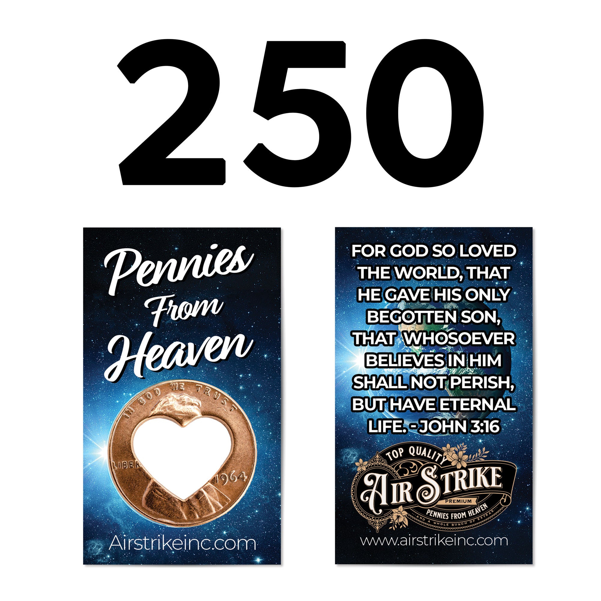 Heart Pennies From Heaven Card - John 3:16