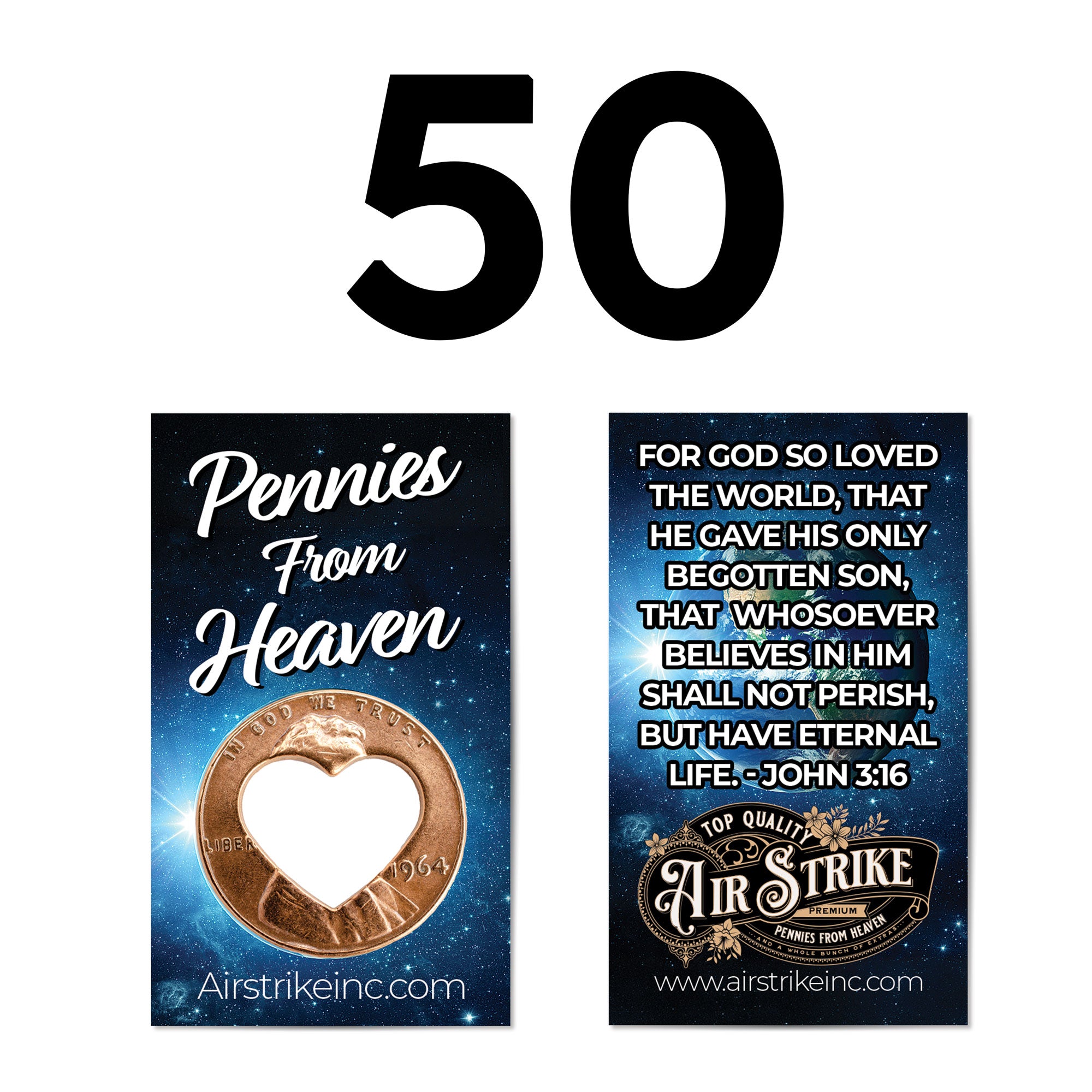 Heart Pennies From Heaven Card - John 3:16