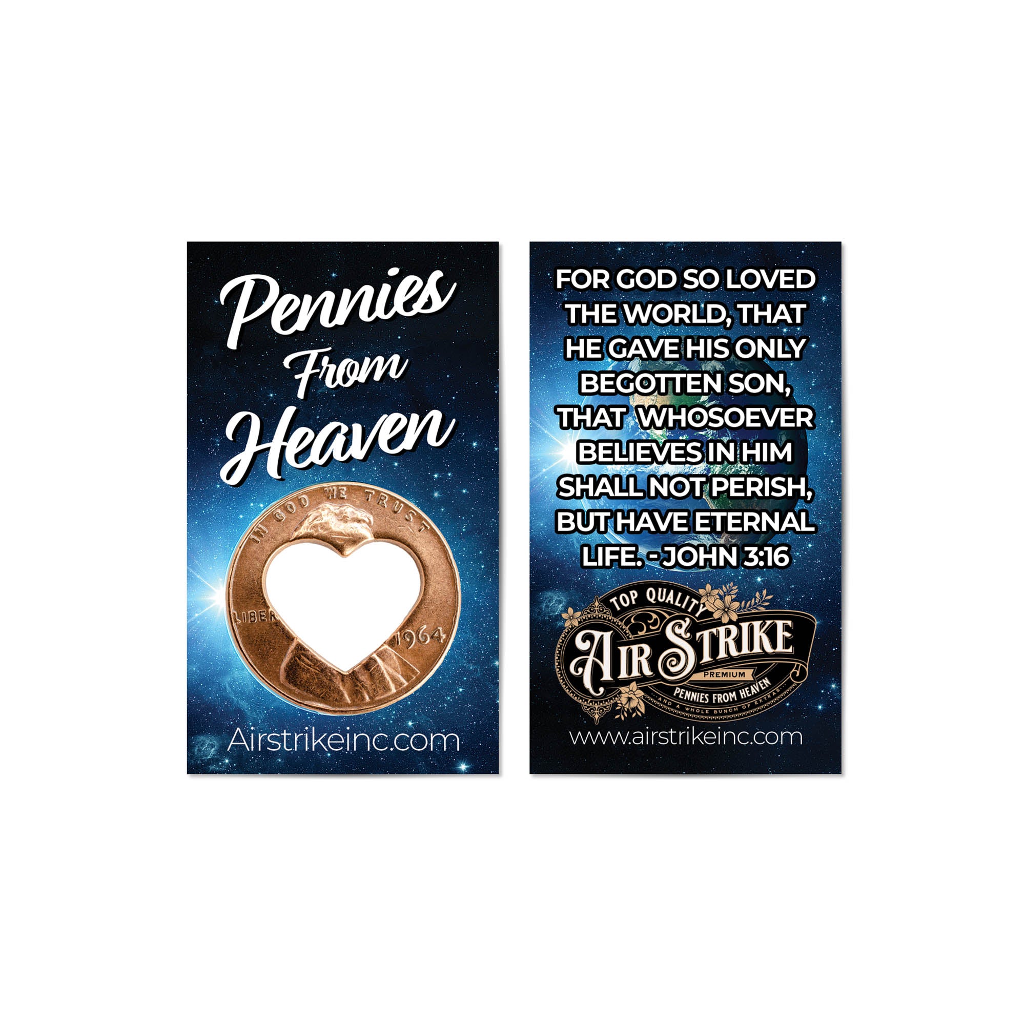 Heart Pennies From Heaven Card - John 3:16