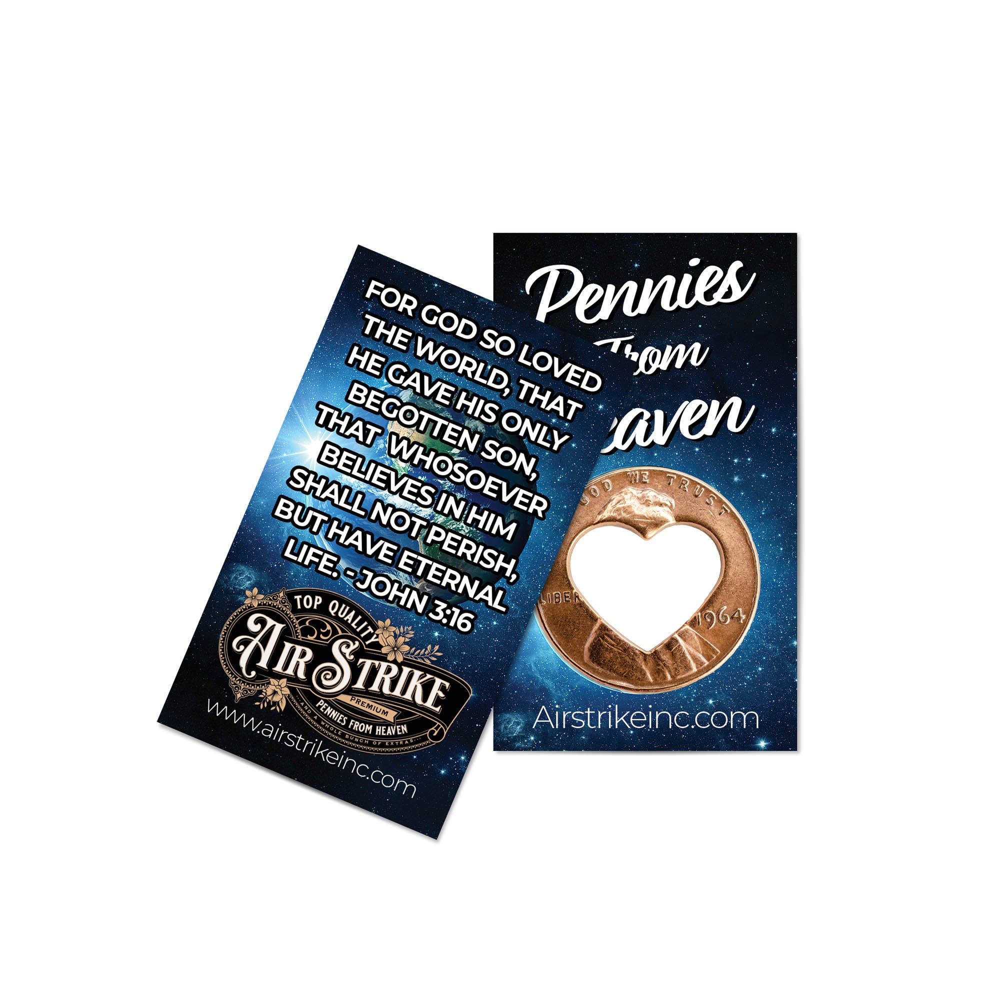 Heart Pennies From Heaven Card - John 3:16